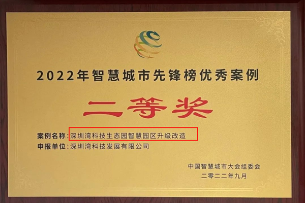 智慧城市先锋榜优秀案例证书